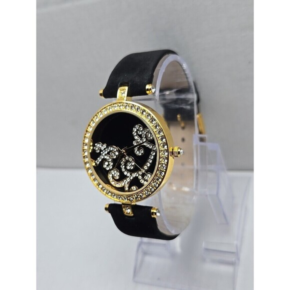 Womens Adrienne Couture Collection Gold Tone Crystal Dial Watch New Battery main image 6